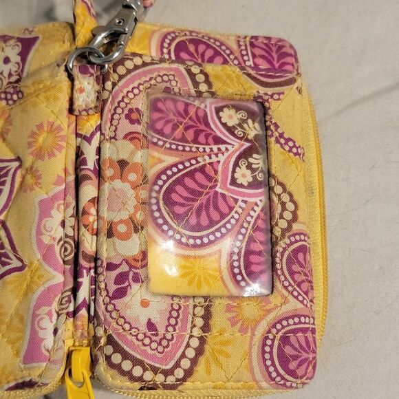 Vera Bradley pink and yellow coin purse wallet - Picture 5 of 6